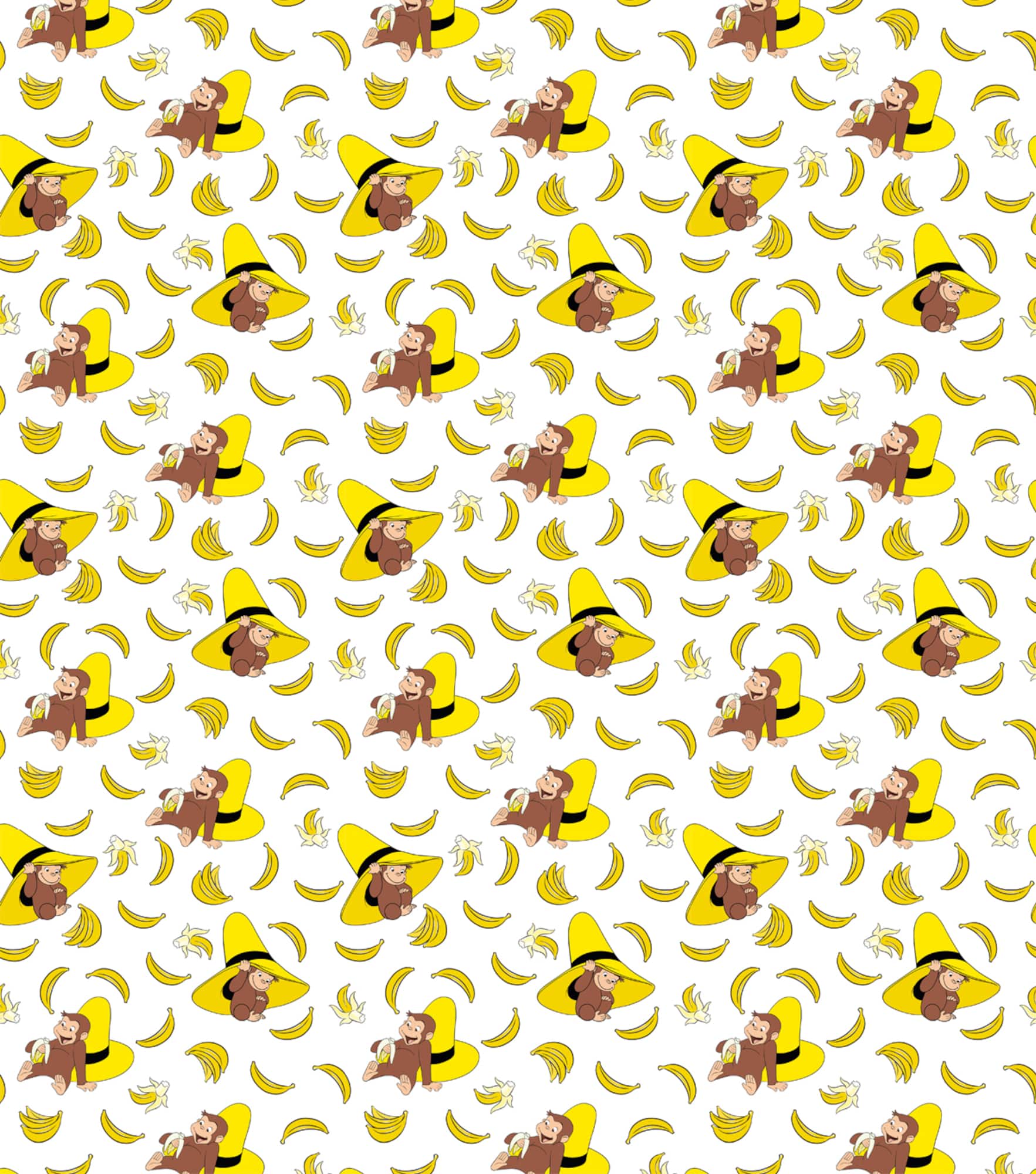 Universal Studios Curious George Banana Packed Cotton Fabric